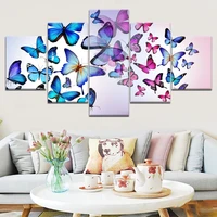 paintings canvas 5 piece canvas art colorful group of butterflies modern decorative wall art for home decorations wall decor
