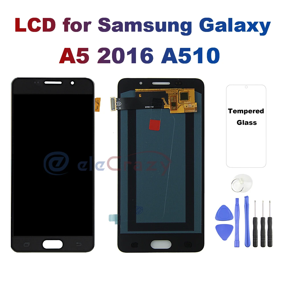 AMOLED для SAMSUNG Galaxy A5 2016 A510 A510F A510M ЖК-дисплей сенсорный экран дигитайзер сборка