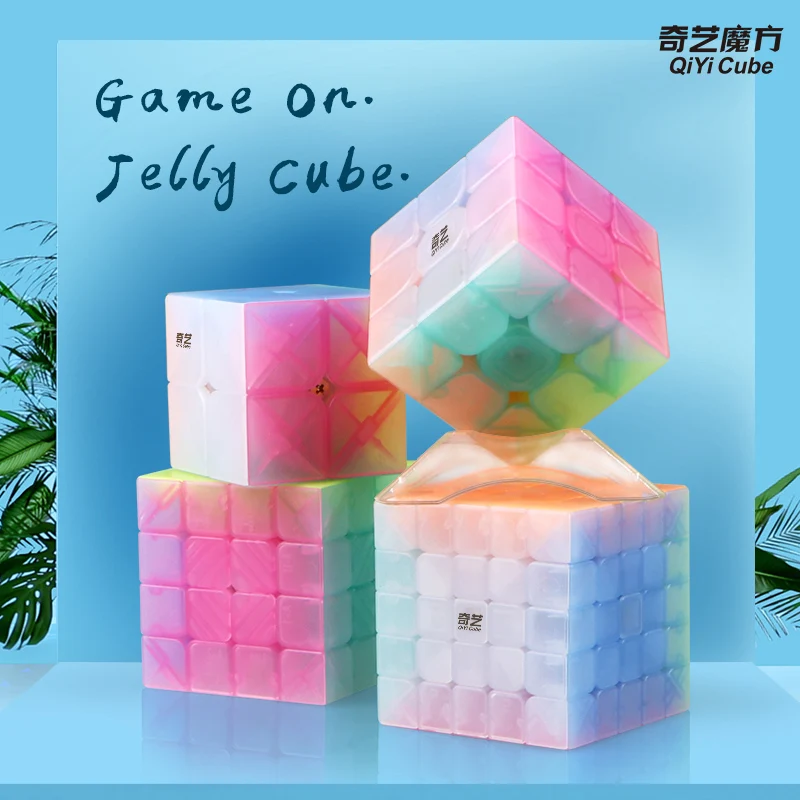 Горячая QIYI Jelly Cube 2X2x2 Cool 3x3x3 Magico speed 4x4x4 Toy обучающий для красочных Cubo Puzzle Neo детей |