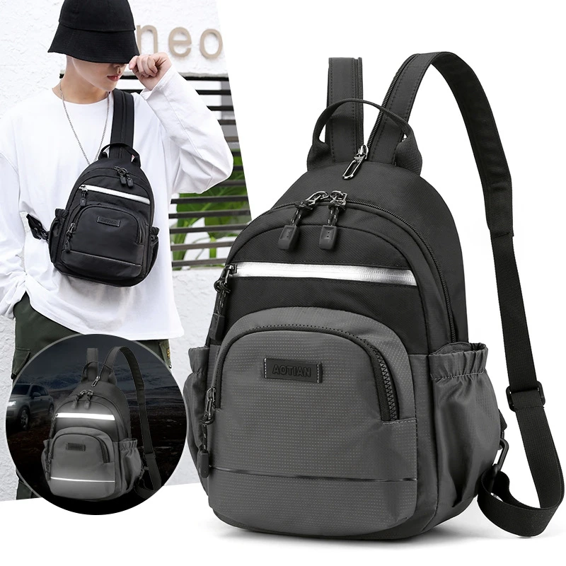 Weysfor Casual Crossbody Chest Bag Sling Shoulder Men's Bag One Strap Lightweight Mini Male Bags Pouch DayPack for Travel Sport