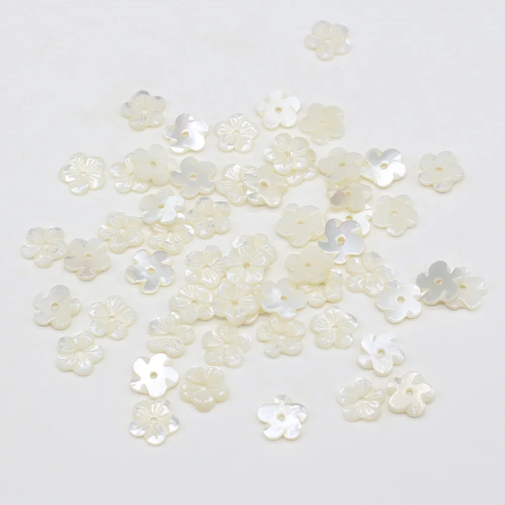 

4pcs/pack of Natural Freshwater White Shell Petal-shaped Shell Pendant Beads Handmade DIY Necklace Bracelet Jewelry Accessories