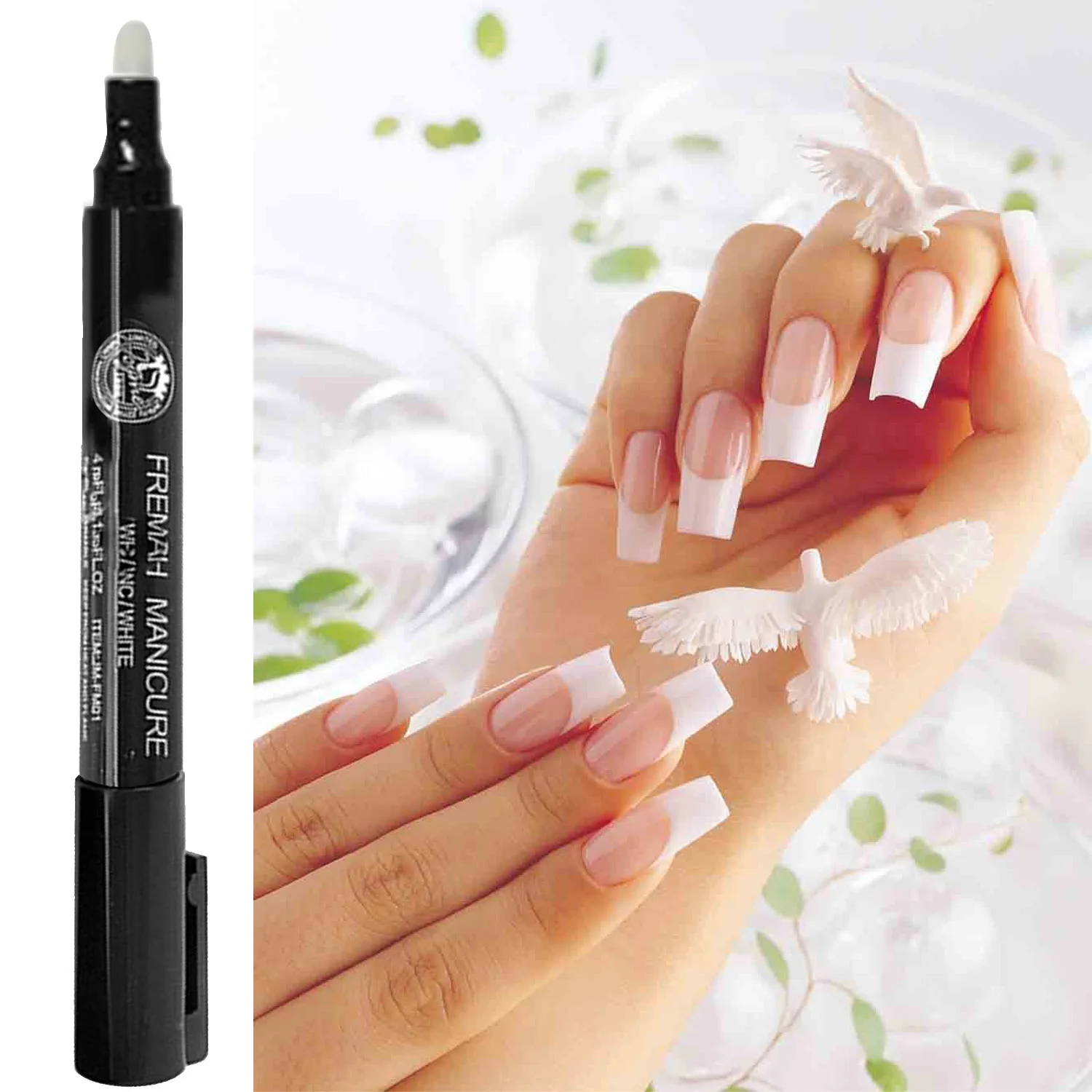 Сделай сам белый французский маникюр лак для ногтей ручка украшения инструменты