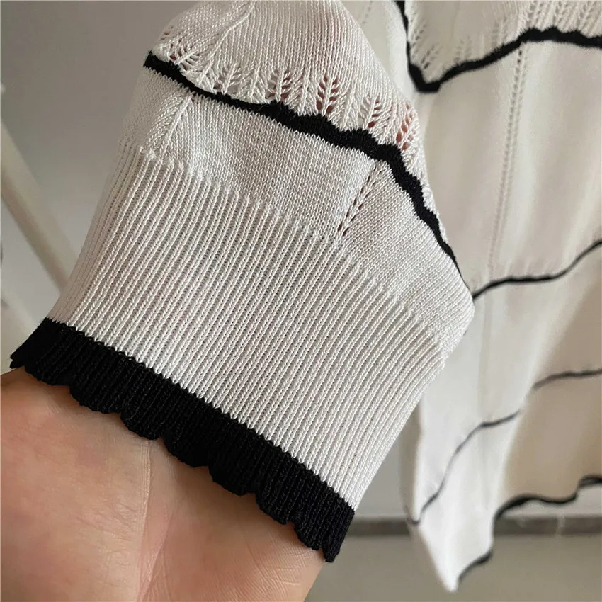 

2021 Harajuku Tops Women Summer Striped Knitted TShirt Female Short Sleeve Fashion T-Shirt High Quality Tee Shirt Femme