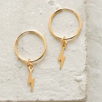 14k gold filled hoop earrings lightning pendant fine jewelry 15mm hoop earrings brincos pendientes oorbellen boho women earrings