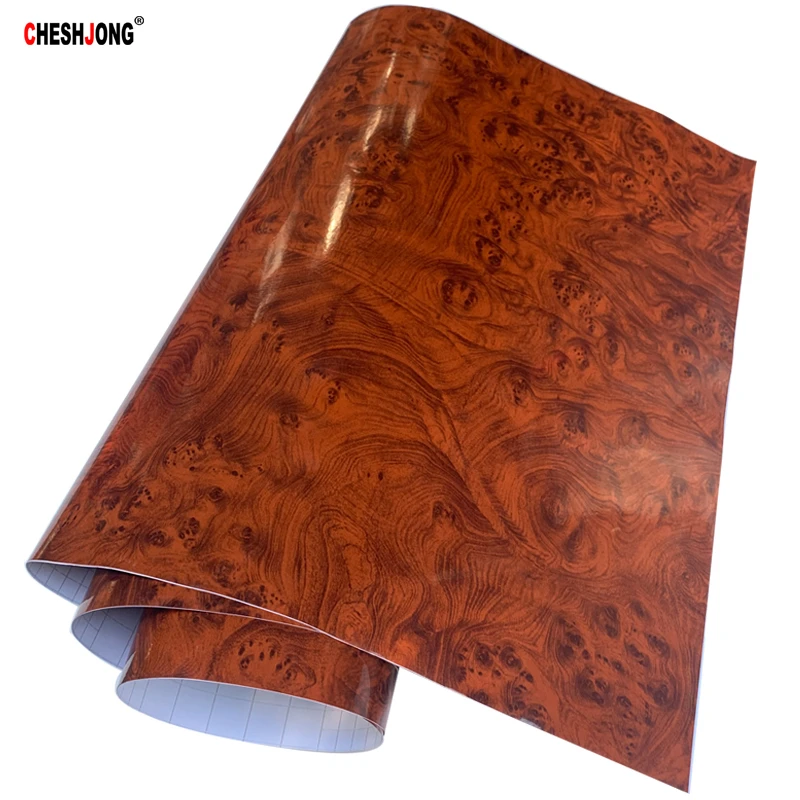 Pvc Self-adhesive Glossy Wood Grain Textured Vinyl Car Vehicle Wrap Sheet Film Sticker Roll Home Interior Decors | Автомобили и
