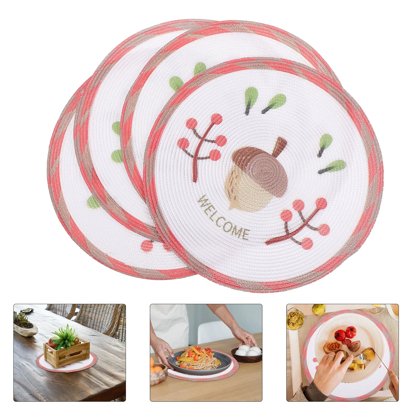 

4Pcs Anti-skid Table Mats Heat Insulation Mats Table Mats (Assorted Color)