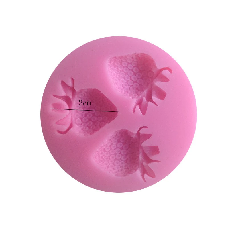 Силиконовая форма с тремя отверстиями для клубники фруктов 3d шоколада помадки