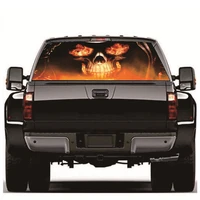 flaming skull car rear window sticker rear window sticker 135x36cm