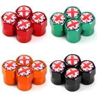 Крышки клапанов для автомобильных шин, 4 шт., Великобритания, Национальный флаг Англии, алюминиевые, крышки для воздушных клапанов для Ford, Jaguar, автомобильные аксессуары