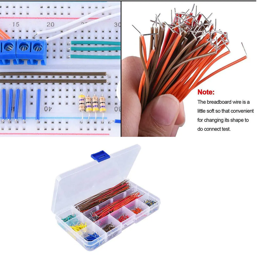 

Breadboard Jumper Wires Kit U Shape Male To Male Solderless Cable Clolrful With Storage Box 560PCS