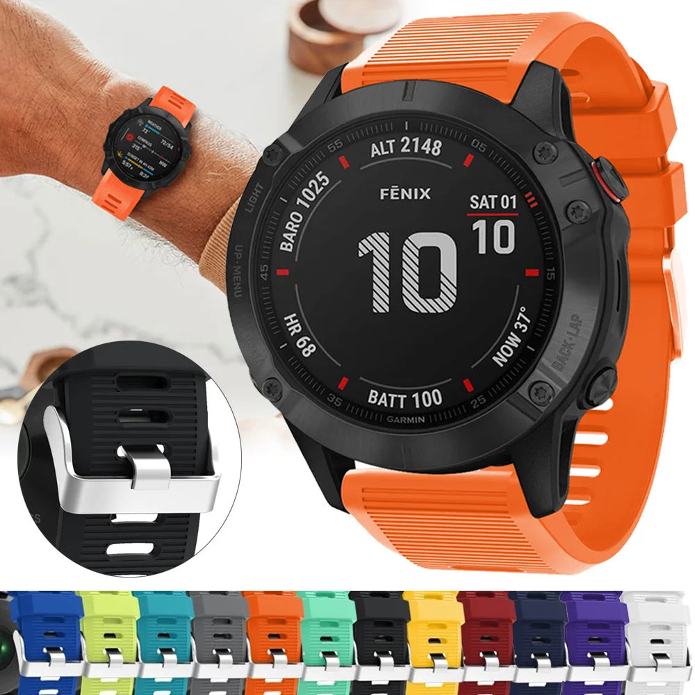 Быстросъемный силиконовый ремешок для часов Garmin Fenix 6X / Pro спортивные часы браслет
