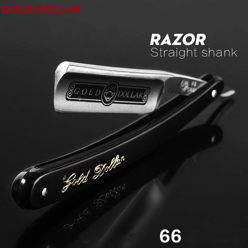 1PC 2022 Pro Gold Dollar 66 Shave Knife 66 Straight Edge Barber Razor Folding Hair Shaving Men Shaving Barber Tool G0915 2pcs zy430 straight shaving razor cut throat knife gold dollar 208 folding razor mans shave beard