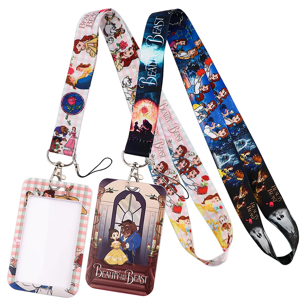 

LT1196 Beauty and the Beast Lanyard For Key chain ID Card Cover Pass Mobile Badge Holder Key Ring Neck Straps Accessories gifts