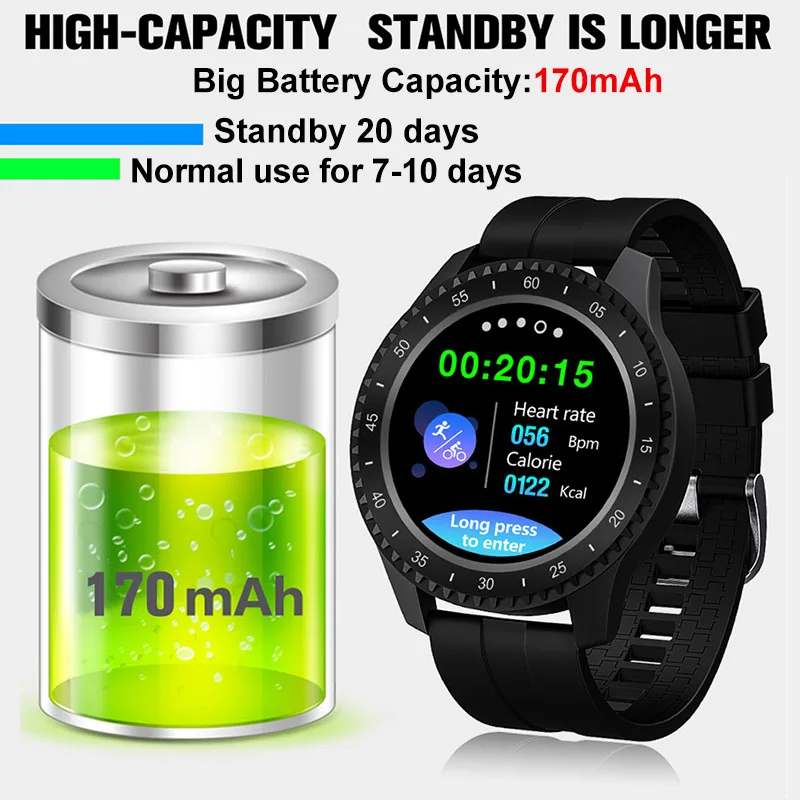 Смарт часы IP68 для женщин и мужчин полный сенсорный монитор артериального
