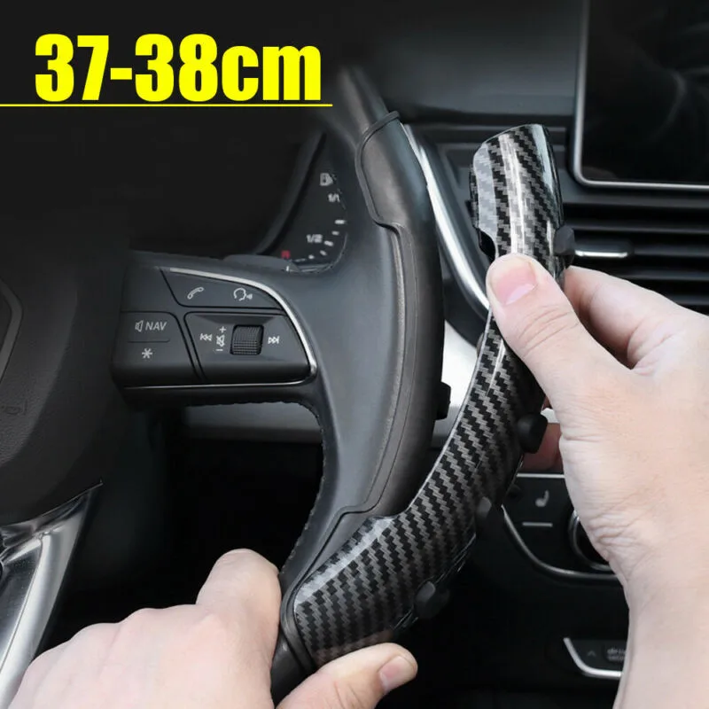

Universal Wheel Booster Cover 2pcs ABS+silicone Car Accessories Carbon Fiber Style Easy To Install Non-Slip Steering