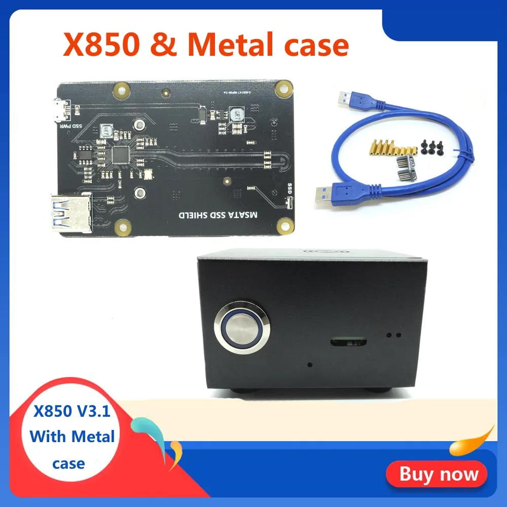 Плата расширения Raspberry Pi mSATA SSD для хранения X850 V3.1 USB 3 0 модуль Extansion Board Model B