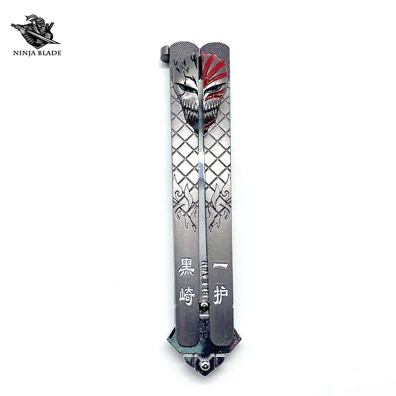 Отбеливающая аниме бабочка тренировочный нож Ichigo Kurosaki Bankai Balisong Blunt коллективная
