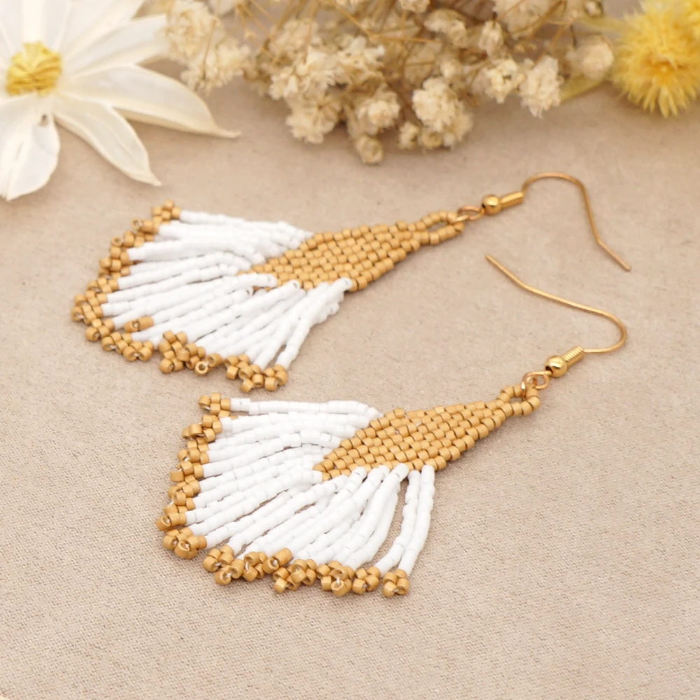 Женские драгоценные серьги Go2boho 2021 Miyuki оригинальные серьги-кисточки ручной
