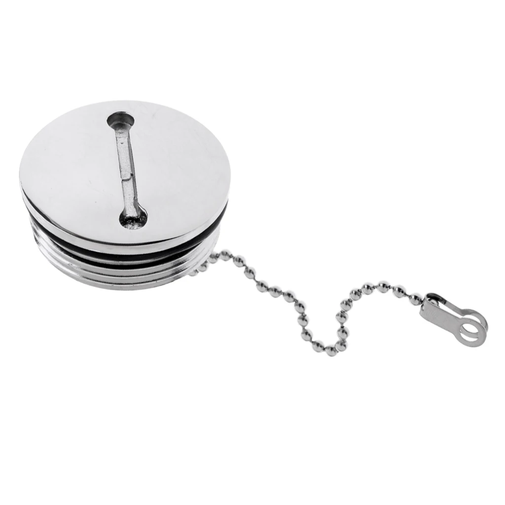 

4x Deck Fill Filler Replacement Cap & Chain Stainless Steel Fuel Water Gas