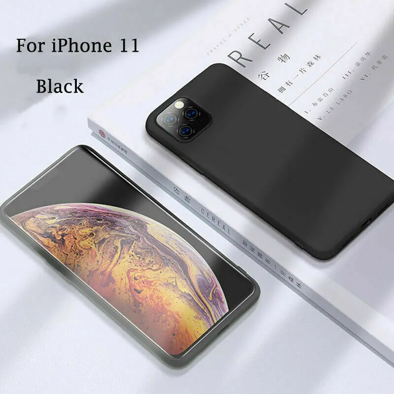Silicone Ultra Thin Slim Soft Gel Cover Rubber Case For iPhone 11 PRO MAX Luxury Phone - Matte Black 2019 New |