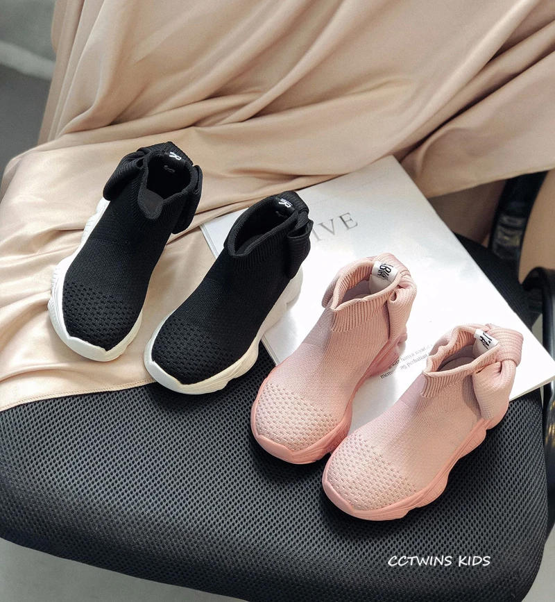 CCTWINS/детская обувь; коллекция года; сезон осень; модные высокие носки с бантом для девочек; повседневные кроссовки для мальчиков; спортивные кроссовки для детей; FH2516