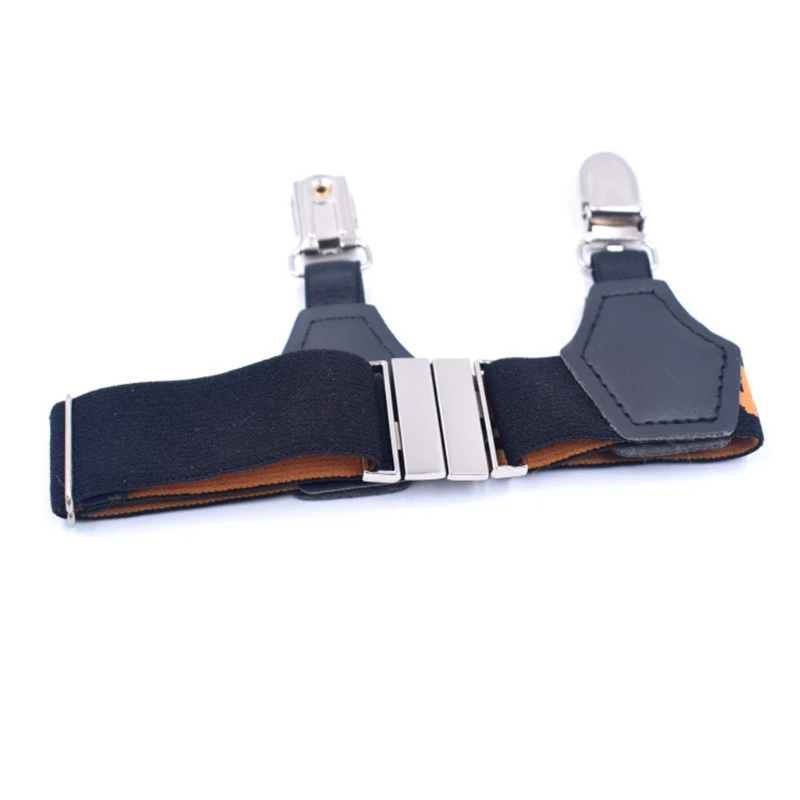 

Nylon Socks Suspenders Holder Letters Adjustable Non-Slip Gaiters Belt with Clip K3NF