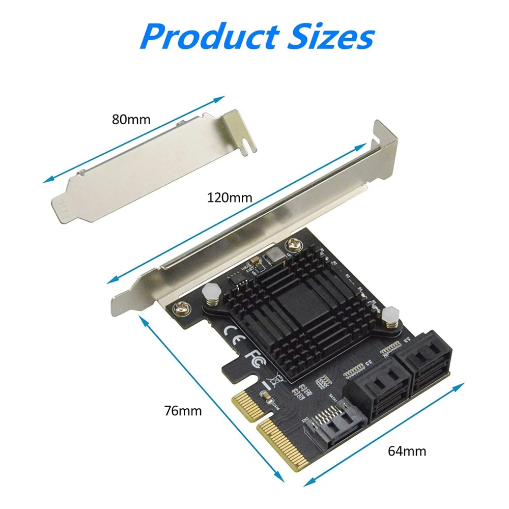 

Add On Cards PCIE SATA Controller PCI-E SATA Hub/Card PCIE to SATA 3.0 Card 5-Ports SATA3 SSD PCI Express X4 Gen3 Adapter