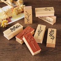 1pcs fresh plant letter wood stamp rubber stamps for scrapbooking handmade card diy stamp photo album craft