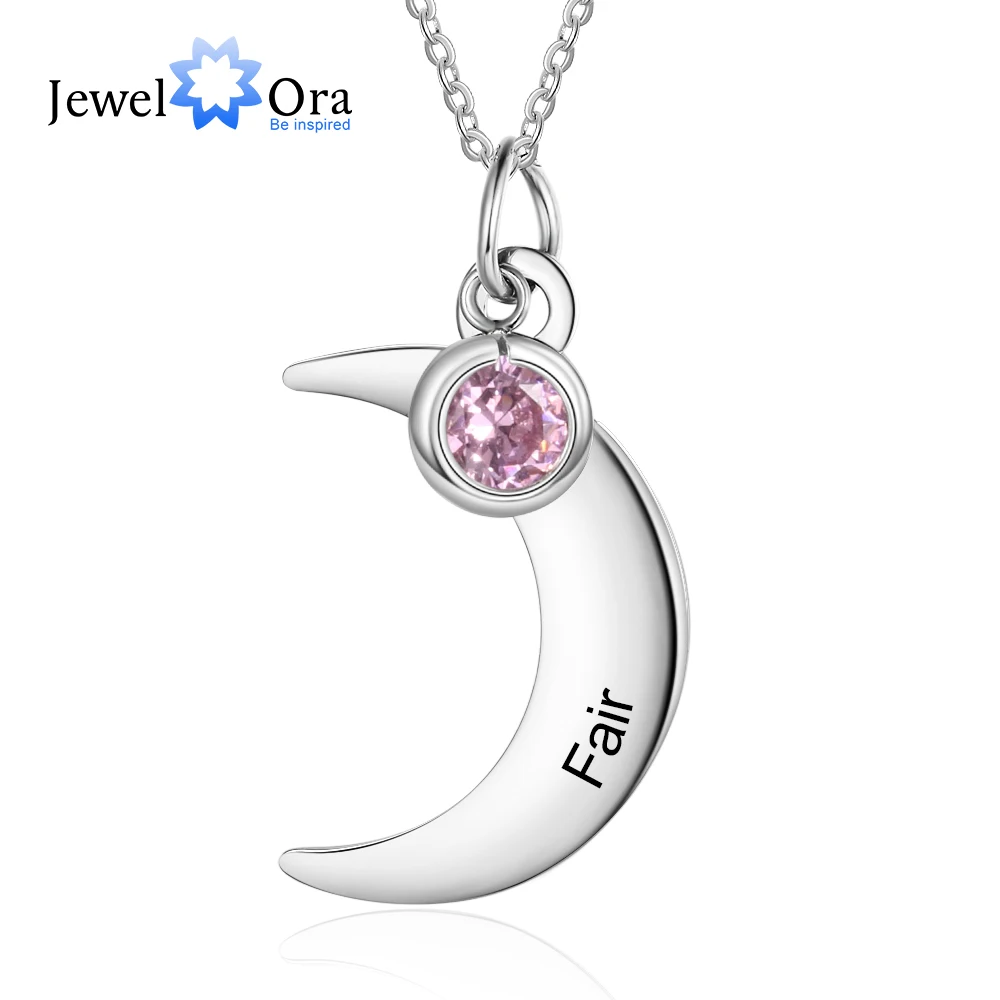 Индивидуальные ожерелья из нержавеющей стали в форме полумесяца с именем под