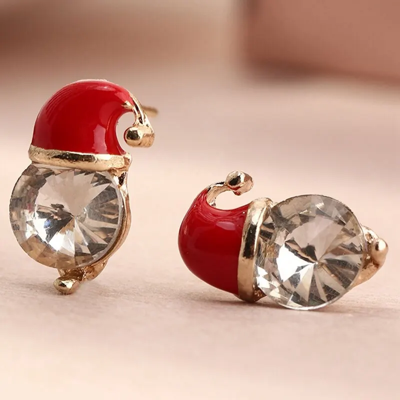 Рождественские серьги в виде шапки снеговика шарика женские модные ювелирные