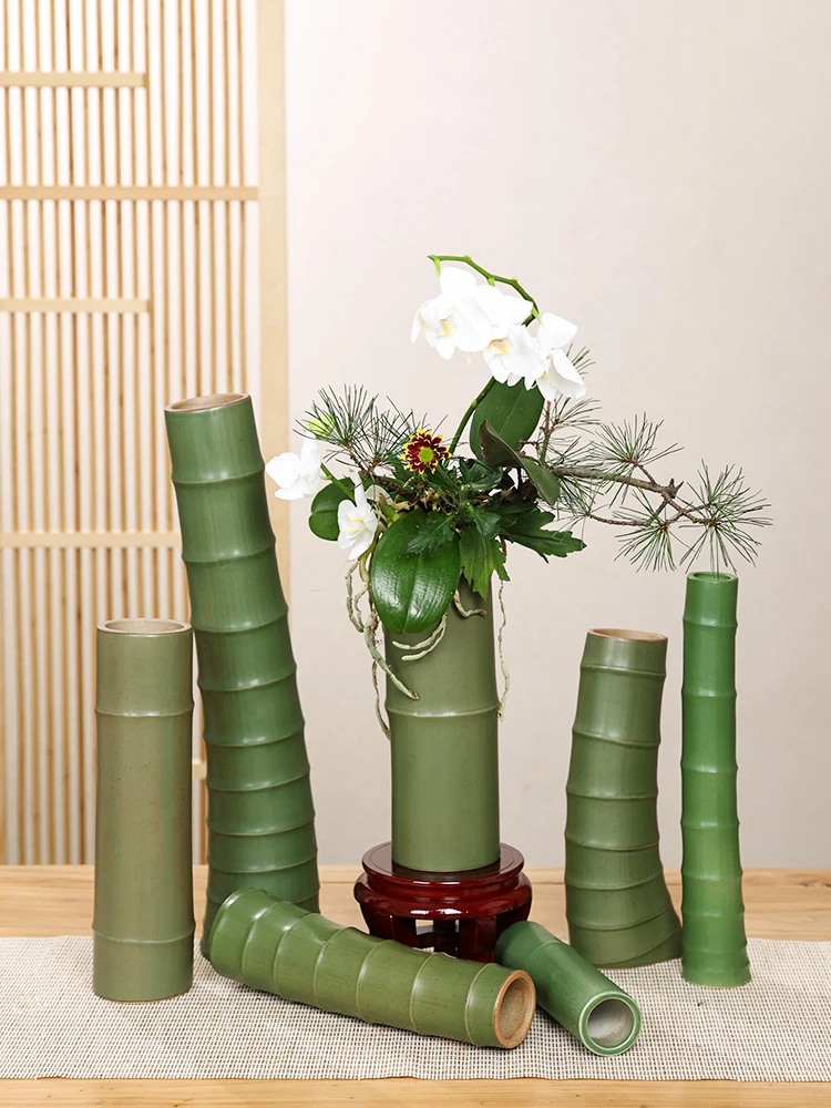 

Керамическая бамбуковая ваза GIEMZA, гидропоника, уличные вазы, горшки для ног, 1 шт., японские декоративные скульптуры для домашнего декора