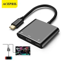 ACEPRIL HDMI USB C Hub Adapter for Nintendo Switch 4k Type C HDMI TV Dock Cable for Nintend Switch Charging Dock Accessories