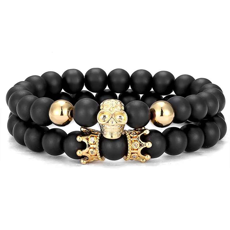 2 шт./компл. высокого качества мужской модный роскошный Кулон Браслет Двойная