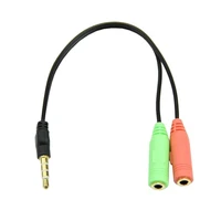 cable adapter 2 in 1 splitter 4 pole 3 5mm audio earphone female jack audio headphone headset 2 for pc pole 3 to mic cable g4e0
