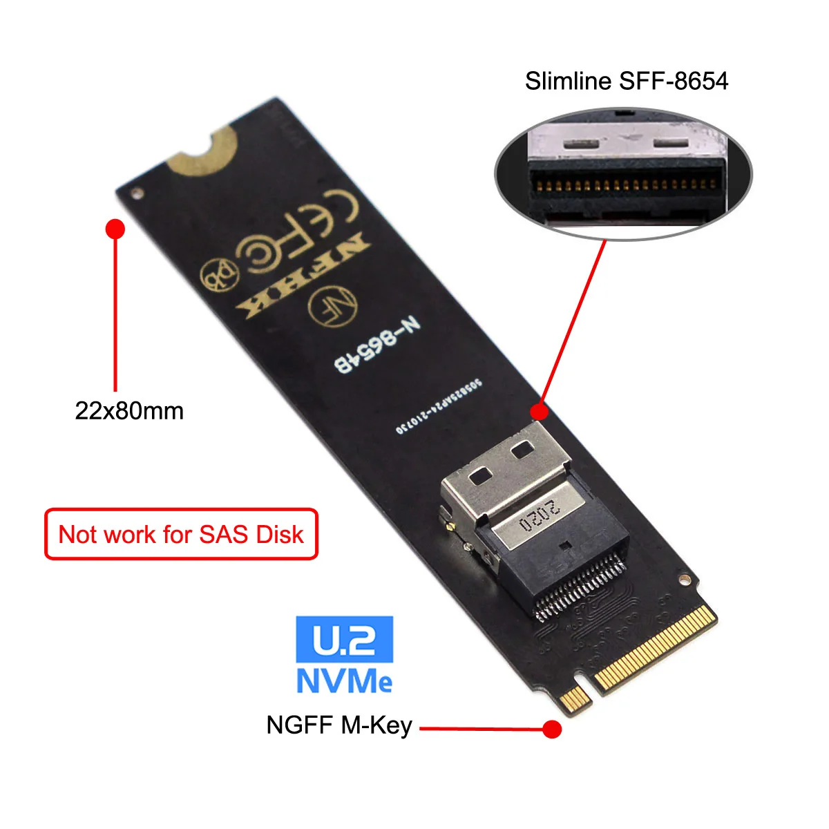 U.2 U2 Kit SFF-8639 to NGFF M-Key NVME SFF-8654 Slimline SAS PCIe SSD Adapter for Mainboard | Компьютеры и офис