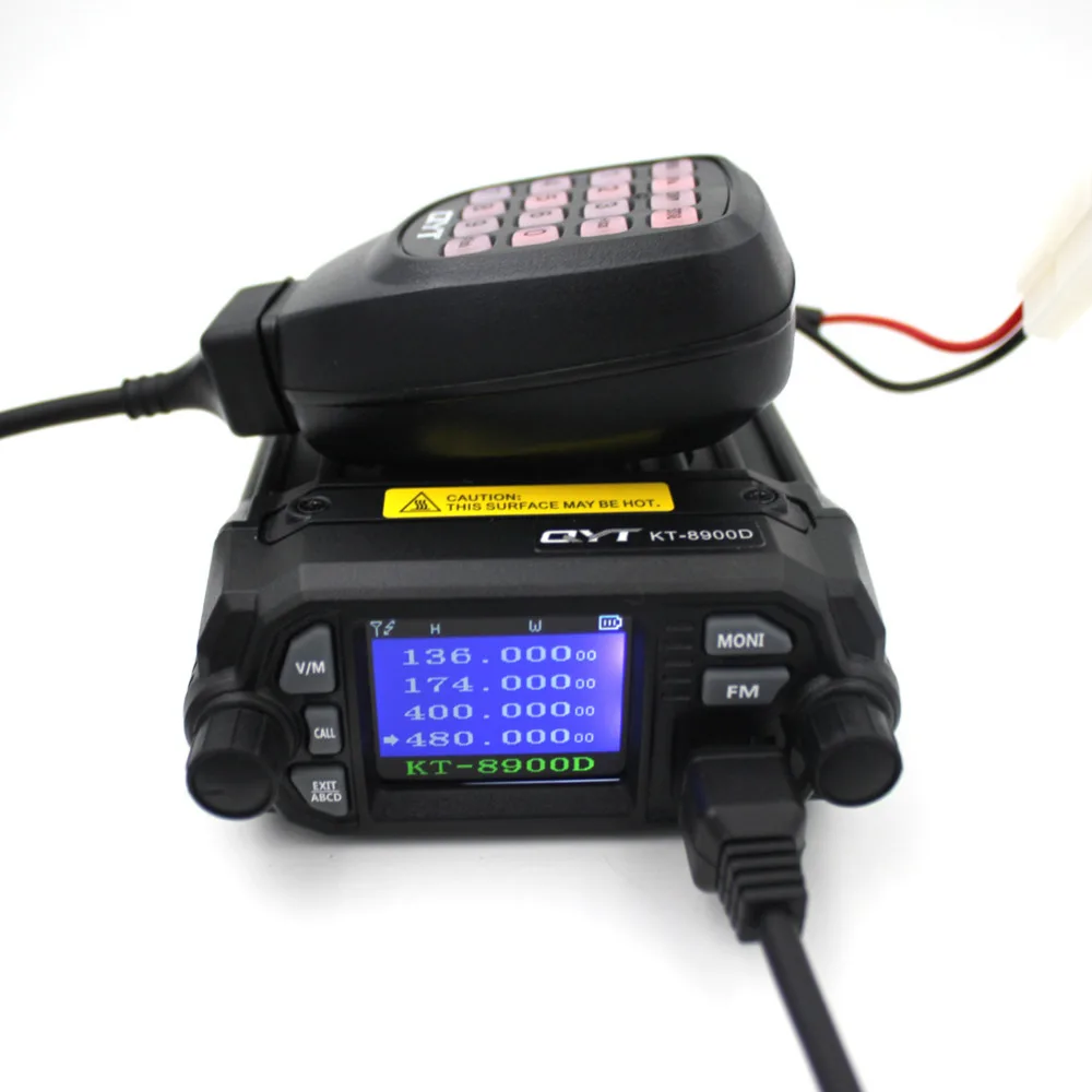 QYT KT-8900D Mini Walkie talkie Quad Display 25W Dual band UHF/VHF Car Mobile Radio KT 8900D с Акулий плавник