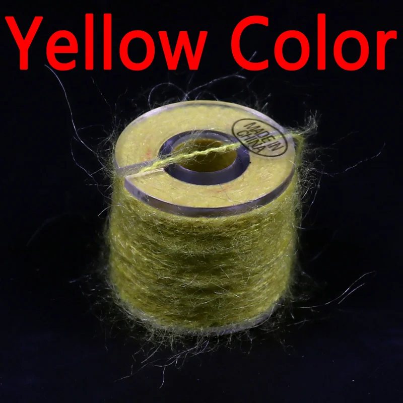 Yellow Color Bimoo 1 Катушка Nymph Scud муха Связывание Dubbing Line Dub для рыбалки муха Материал корпуса розовый серый оливковый оранжевый и т. Д - Цвет: Yellow Color