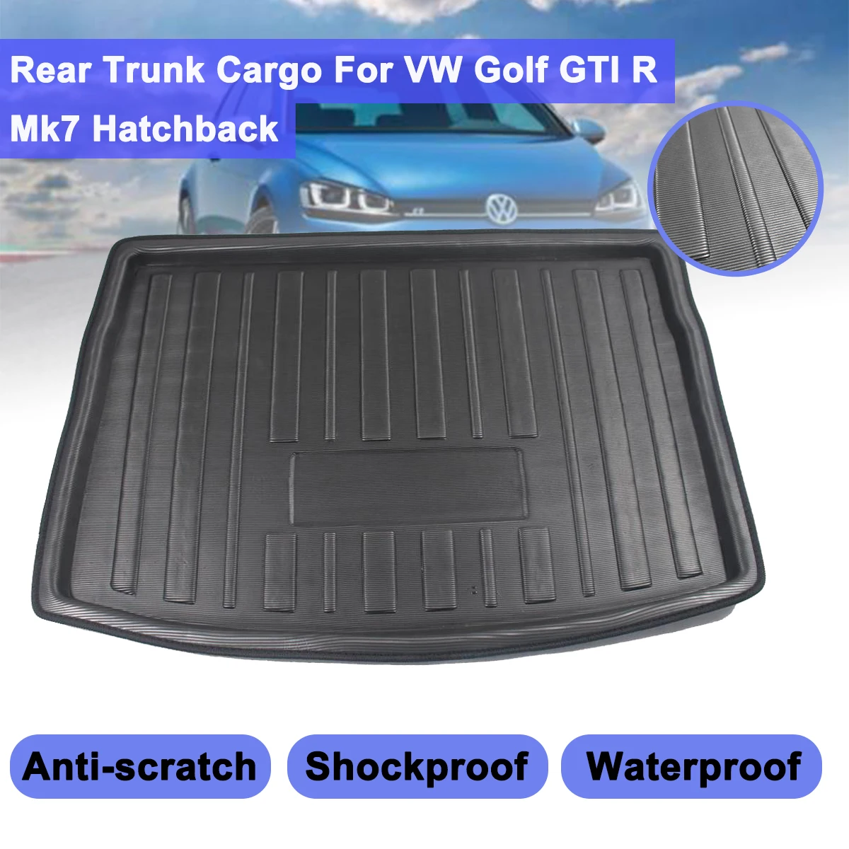 

Cargo Liner Boot Tray For VW Golf GTI R Mk7 Hatchback 2013 2014 2015 2016 - 2018 Rear Trunk Cover Matt Mat Floor Carpet Kick Pad