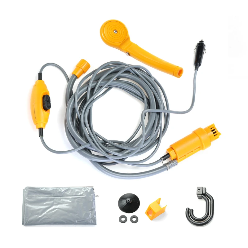 

Portable Car Washer DC 12V Camping Shower Car High Pressure Washer Set Electric Pump Sprayer For Outdoor Camping Travel Pet
