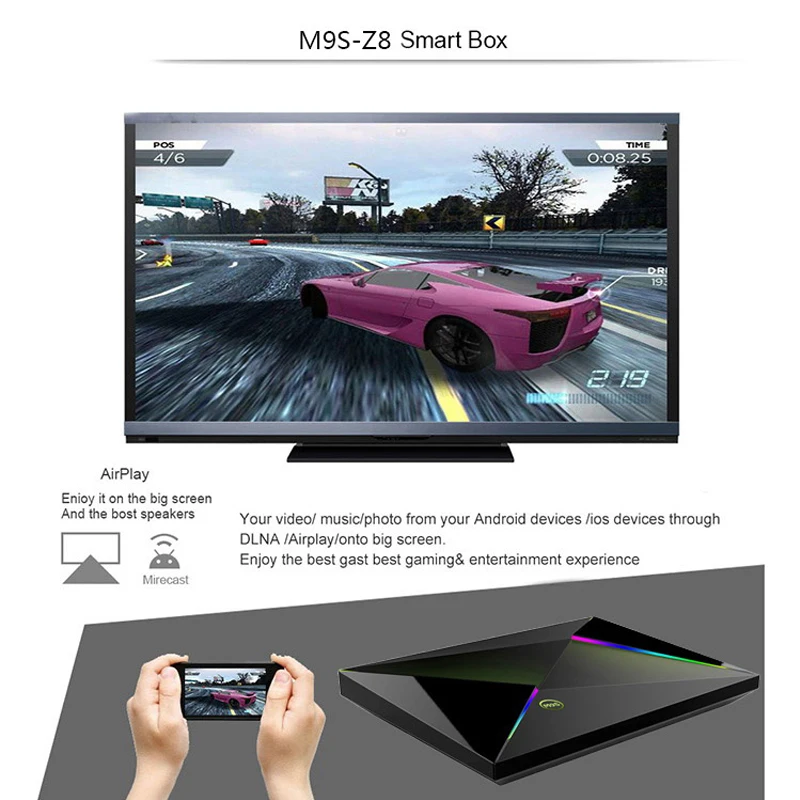 M9S Z8 Smart tv Box 6K Android 9 0 Allwinner H6 4 Гб ОЗУ 64 ПЗУ H.265 USB3.0 WiFi IP Youtube Netflix Google Play