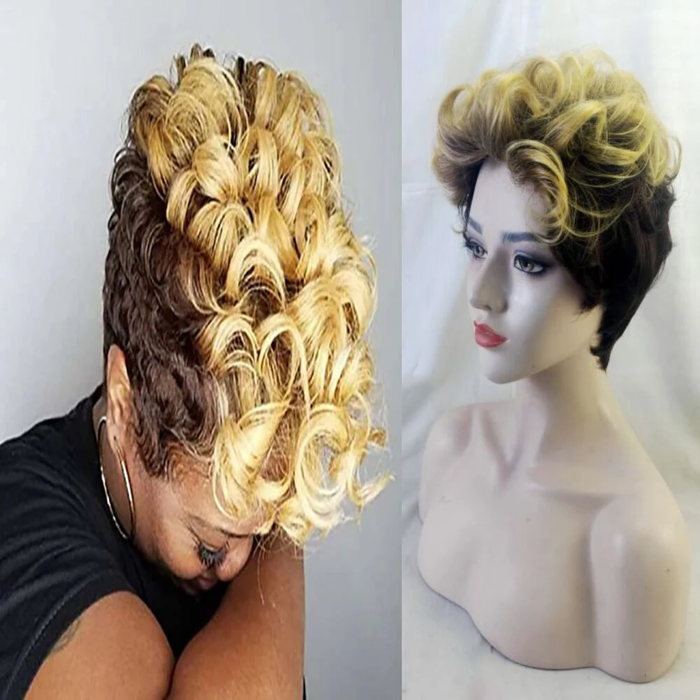 HAIRJOY синтетические волосы для женщин короткий вьющийся афроамериканский парик |
