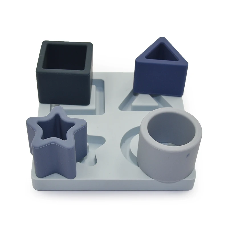 

TYRY.HU Silicone Geometric Shape Imposition Building Soft Block Silicone Teether Jenga Building 3D Folding Educational Game Toy