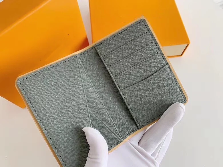 Cartera de bolsillo de Edici&oacute;n especial, tarjetero hecho de tela de lona gris de alta calidad de lujo-0