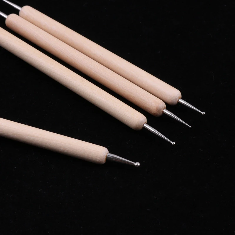 

Stainless Steel Ball Double Headed Modelling Ball Tools Polymer Clay Nail Drill Pens Manicure Tool Pottery Clay Dotting Tools