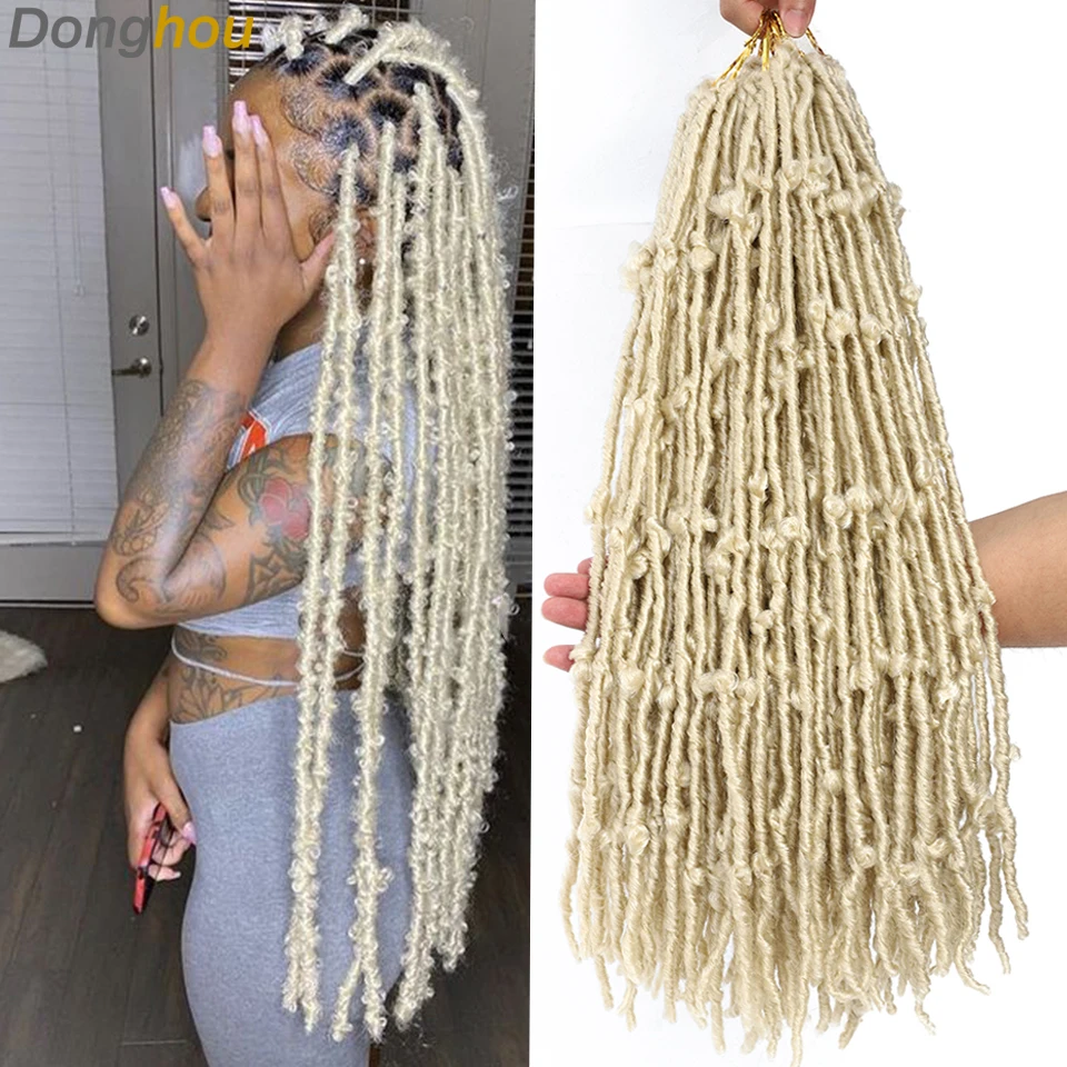 Donghou 613 светлые бабочки Locs вязаные волосы крючком косы предварительно петля