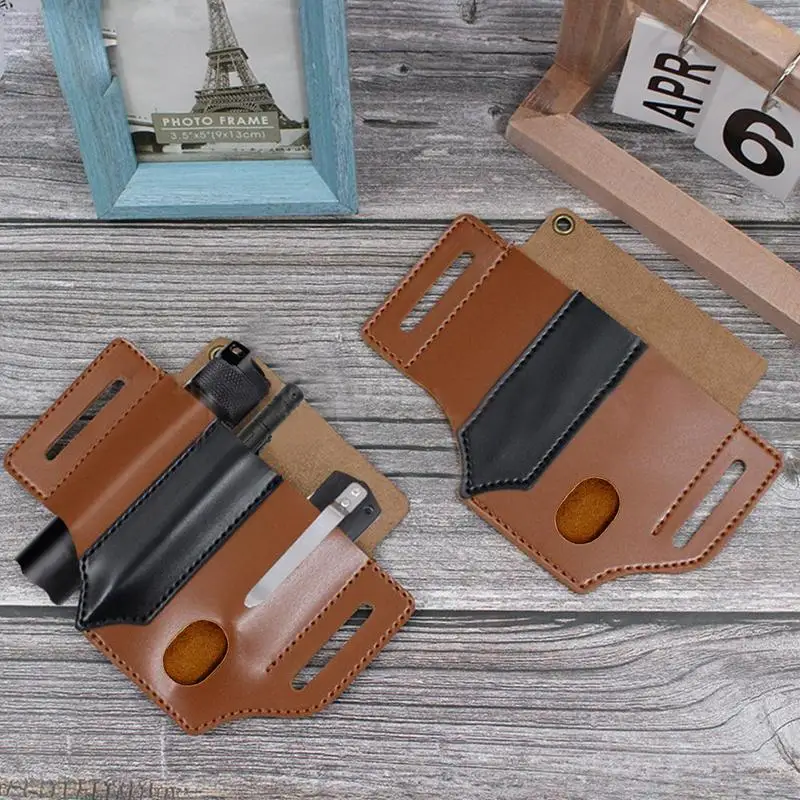 

Light Brown Outdoor PU Tactical Tool Leather Case Tool Storage