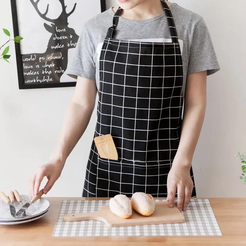 

2021 Fashion Kitchen Aprons for women Christmas household Cooking Baking BBQ Apron linen Cleaning Apron