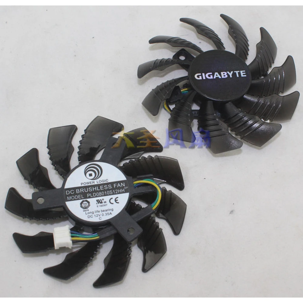 Видеовентилятор Gigabyte GTX960 970 980 PLD08010S12HH диаметром 7 5 отверстия 4 0 с контролем