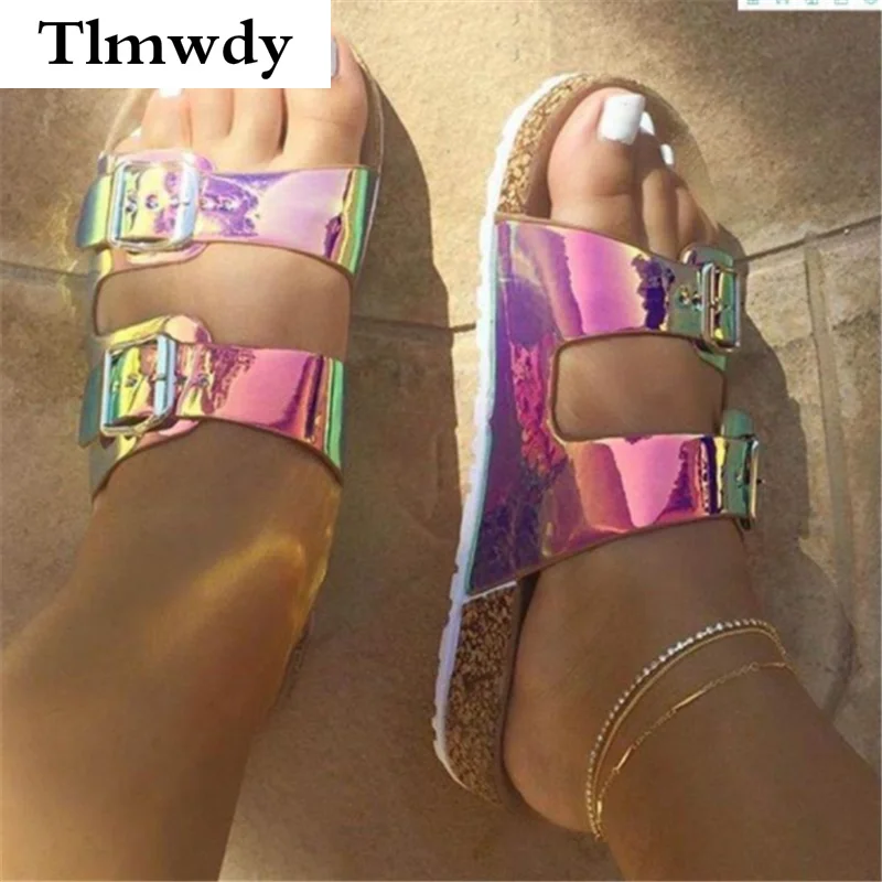 

Женские винтажные сандалии с пряжкой, уличные пляжные шлепанцы с открытым носком, повседневная обувь на платформе, лето 2021
