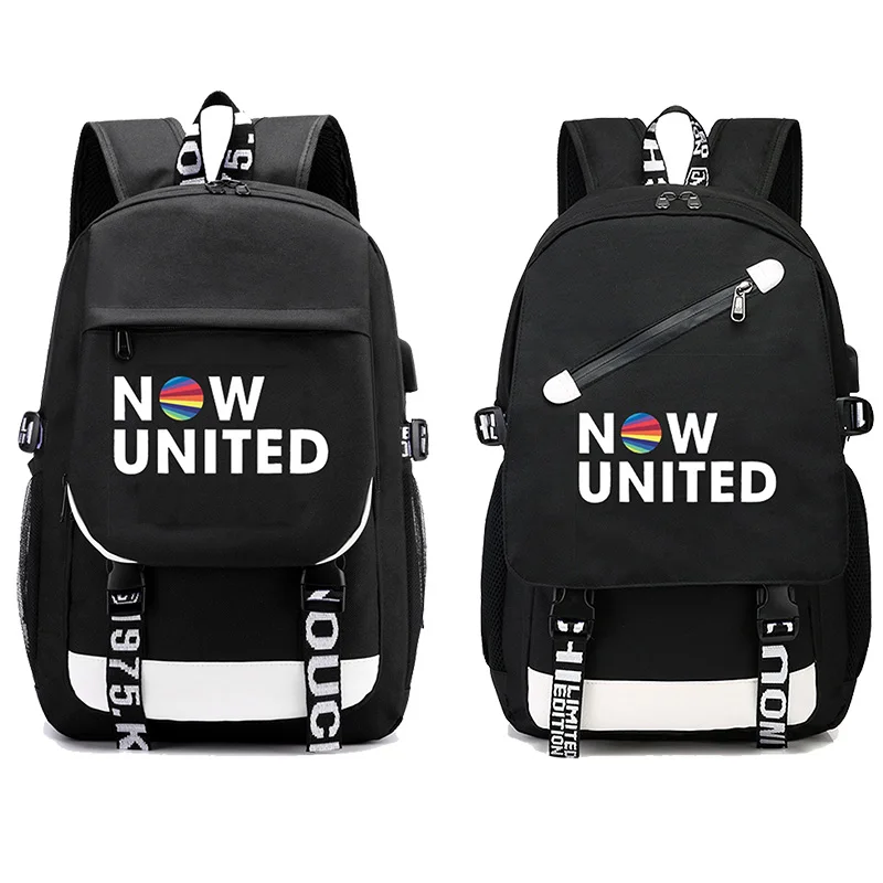 Теперь Юнайтед Рюкзак На Молнии Черная команда ООН сумки Techwear мужские Mochila De Escola Do